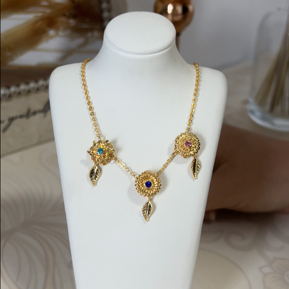 Personalized Birth Flower Fidget Spinner Necklace With Birthstone For Mom & Grandma