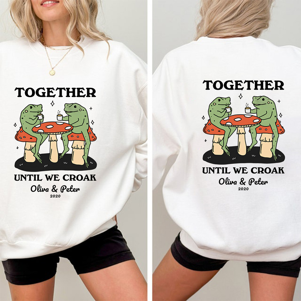 50%OFF⭐️Personalized Frog Illustration  T-Shirt/Sweatshirt/Hoodie Together Until We Croak