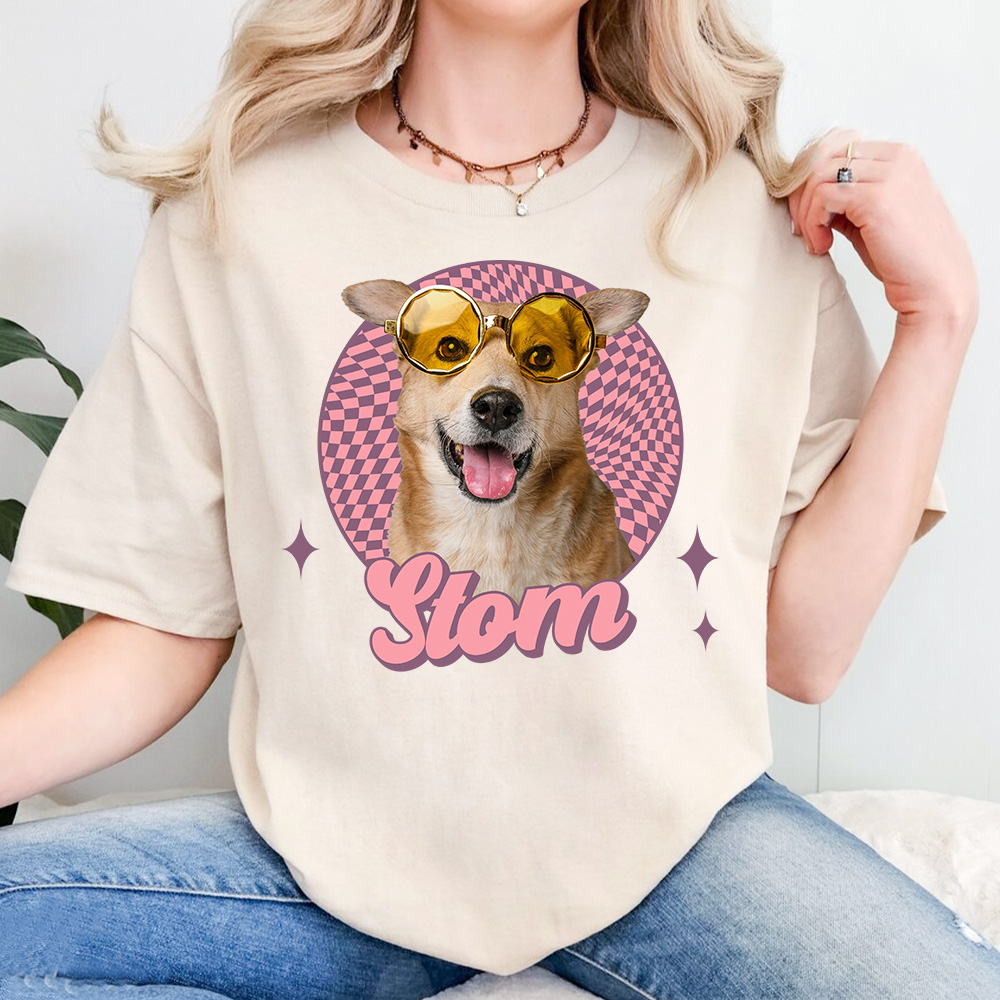 Custom Retro Pet Shirt/Crewneck/Hoodie, Comfort Colors Pets Portrait Shirt