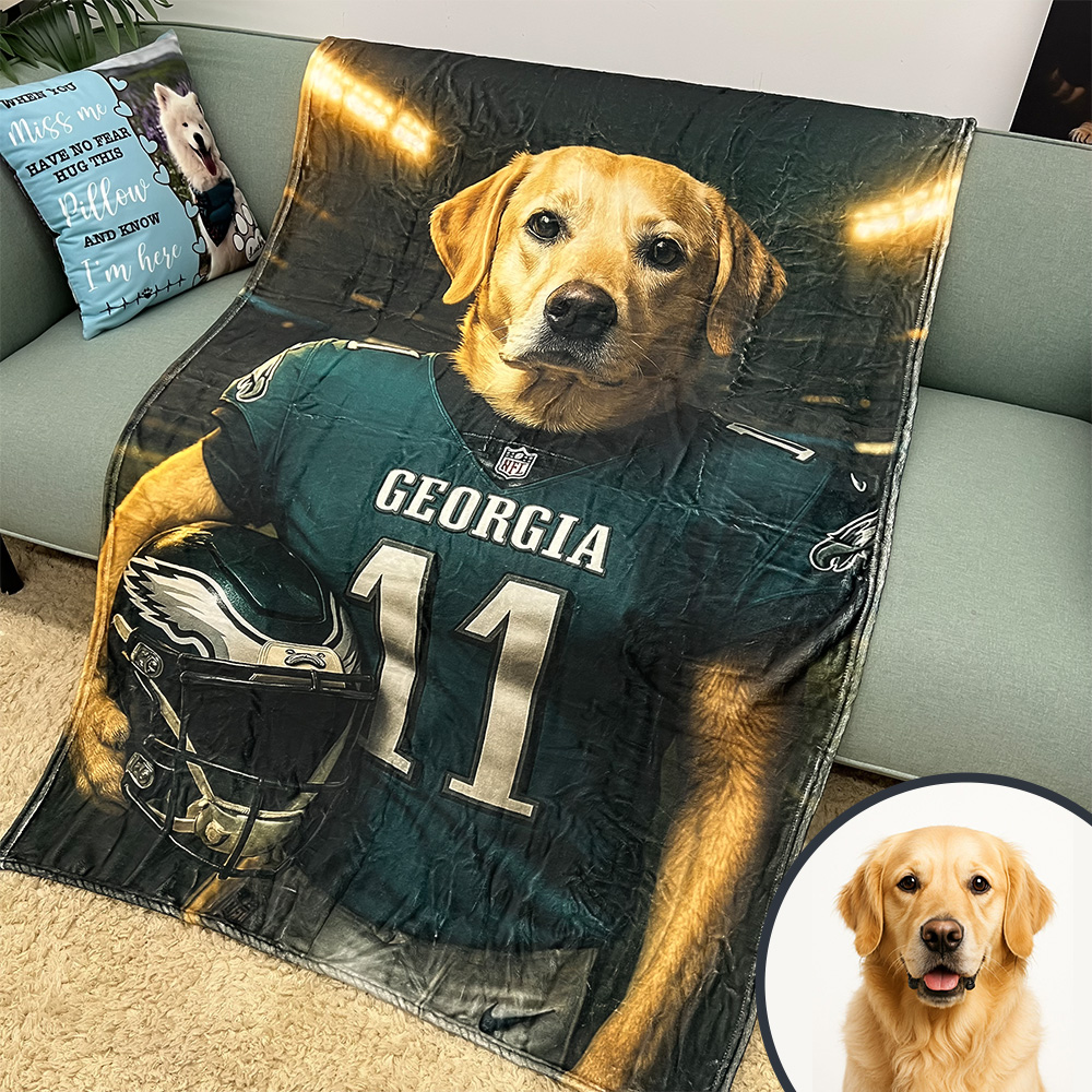 Hand-Painted Custom American Football Pet  Blankets🏈