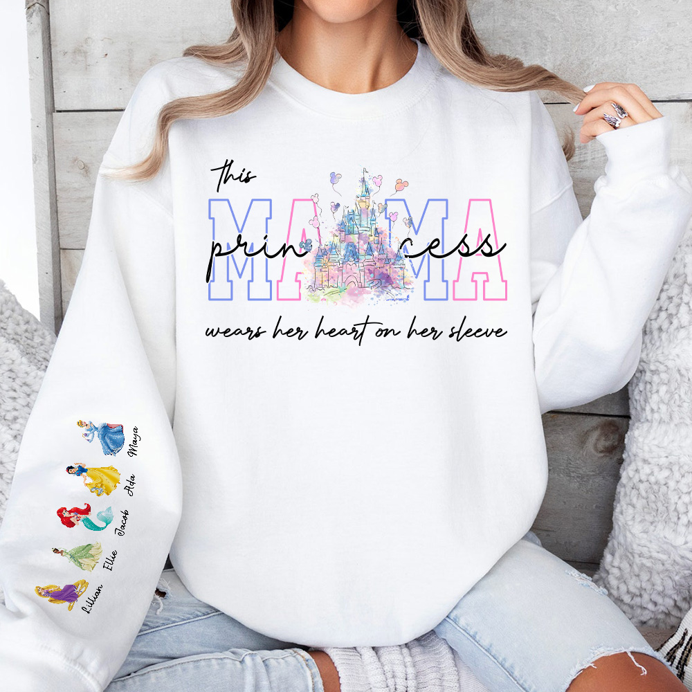 Custom MAMA Princess Crewneck/Hoodie, With Kids Names