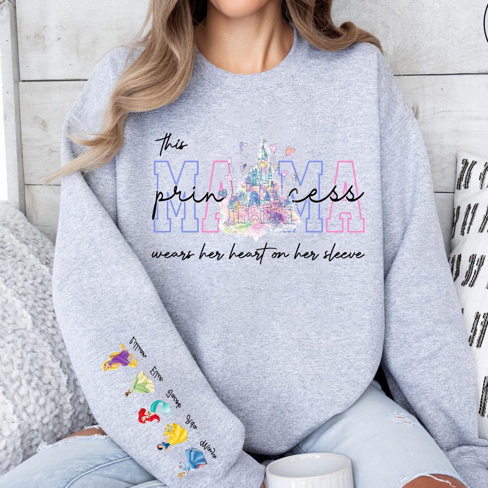 Custom MAMA Princess Crewneck/Hoodie, With Kids Names
