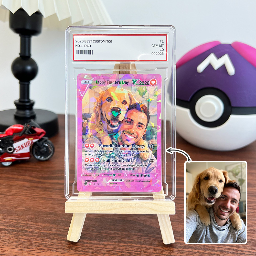 50%OFF 🐶 Custom V Pokecard Dad & Pet Photo Anime Card For Pokedad