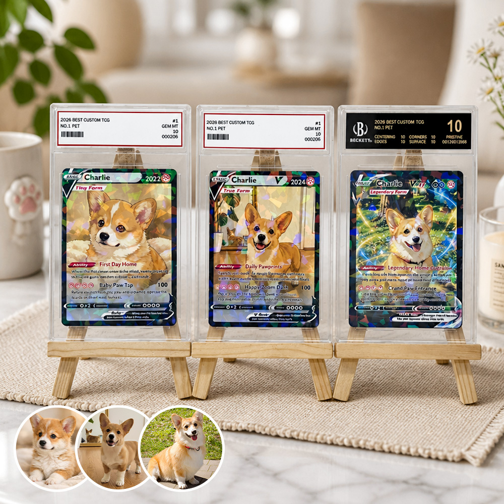 50%OFF🐶Custom Pet Photo Evolution Cards Basic Stage 1 Stage 2 Pokecard