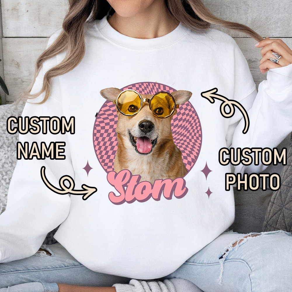 Custom Retro Pet Shirt/Crewneck/Hoodie, Comfort Colors Pets Portrait Shirt
