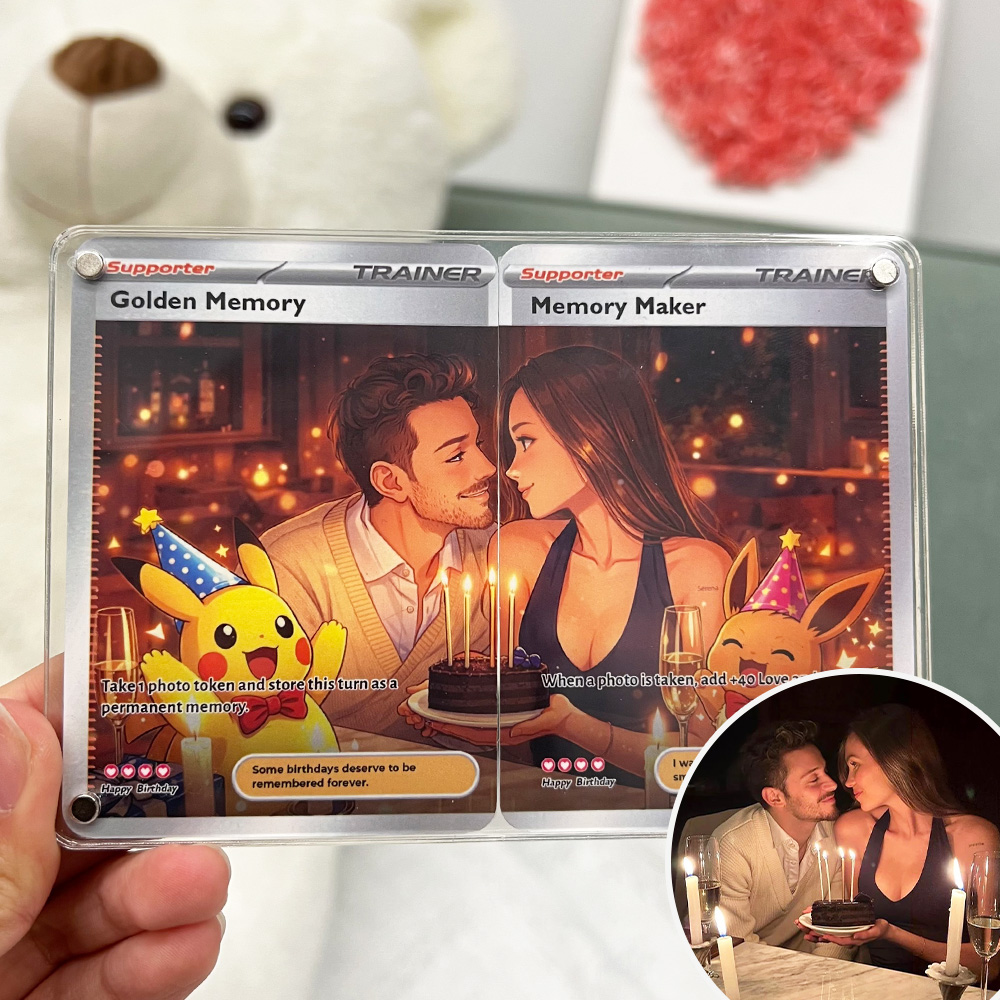 2-Card Set💕Personalized Couple Anime Supporter Trainer Connecting Art Card