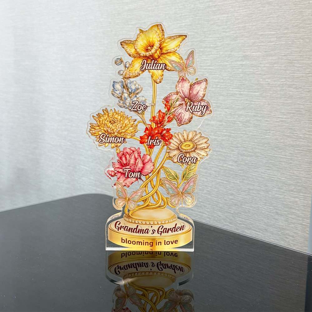 50%OFF⭐️Personalized Mom's Garden Birth Month Flower Acrylic Block Plaque