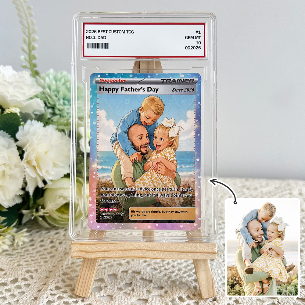 50% OFF🖤Personalized Dad Anime Supporter Trainer Card Pokecard, Father's Day