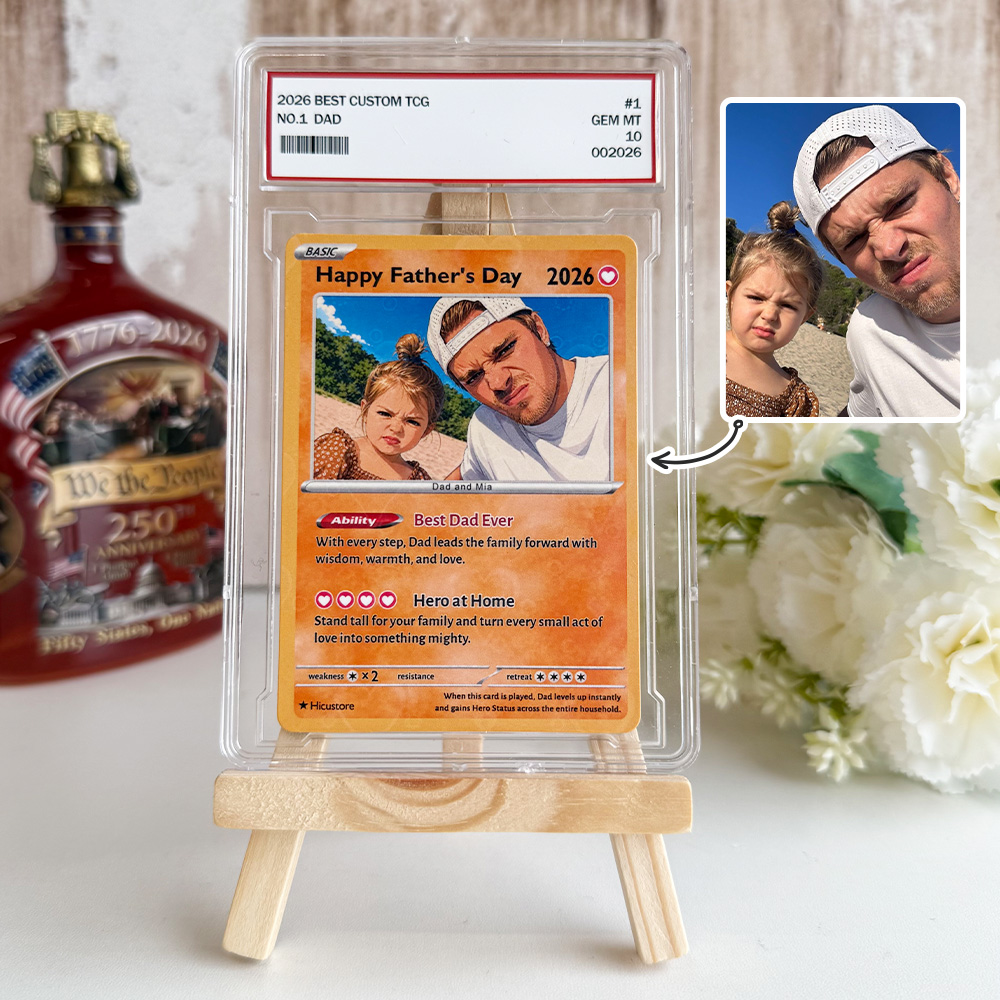 Custom Photo Anime "Best Dad Ever" Trading Card Pokecard