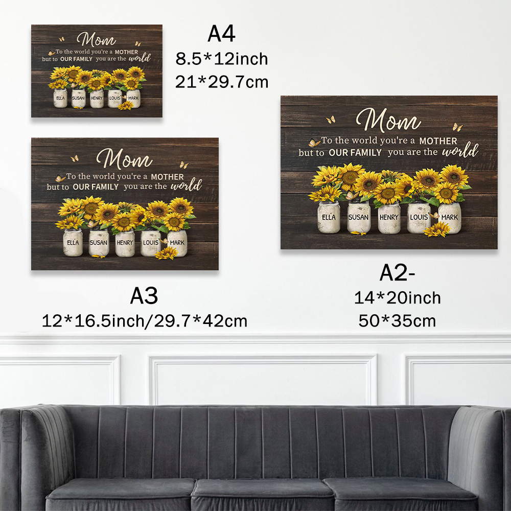 My Greatest Blessings Call Me Mom Sunflower Mom Sign With Kid Names Personalized Canvas Gift