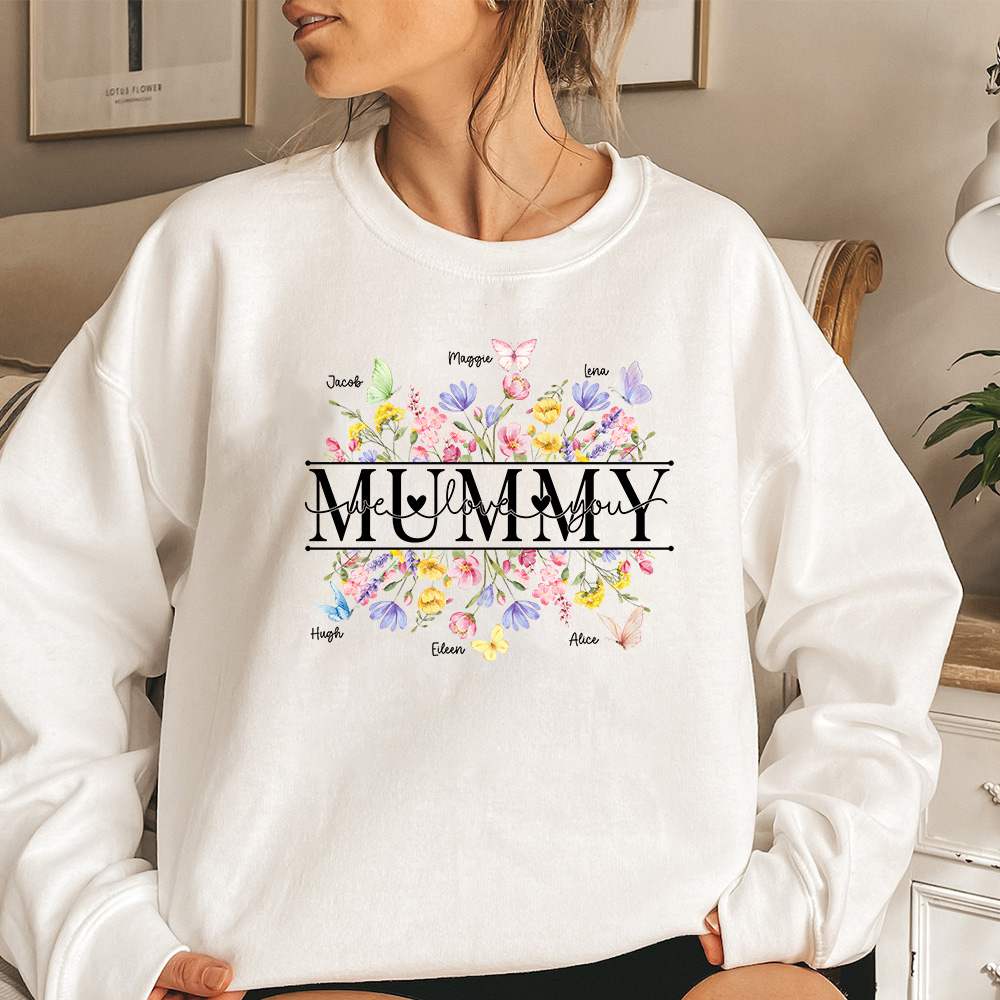 50% OFF🌟Custom Mummy with Kid Name Sweatshirt, Hoodie