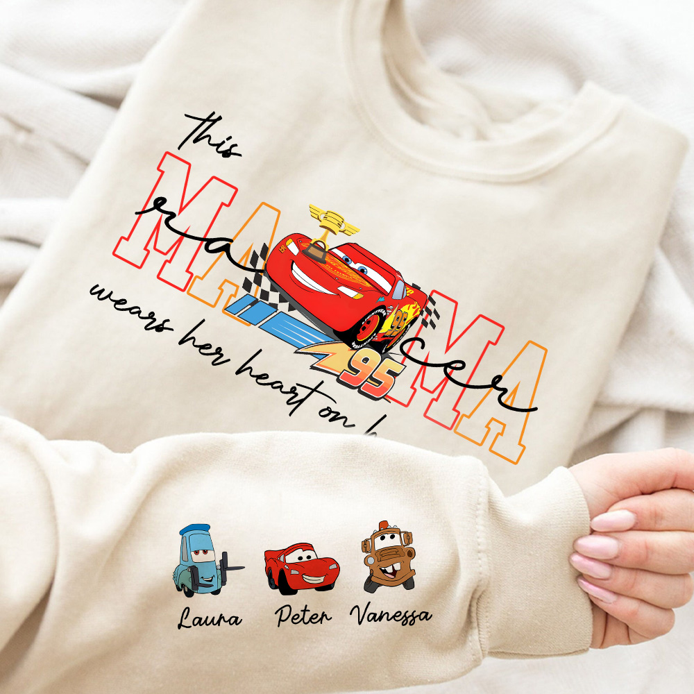 Custom MAMA Cars Crewneck/Hoodie, With Kids Names