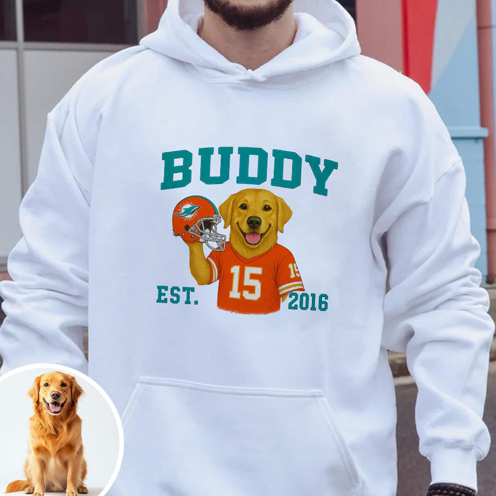 Custom Pet American Football Embroidered Hoodie/Sweatshirt🏈
