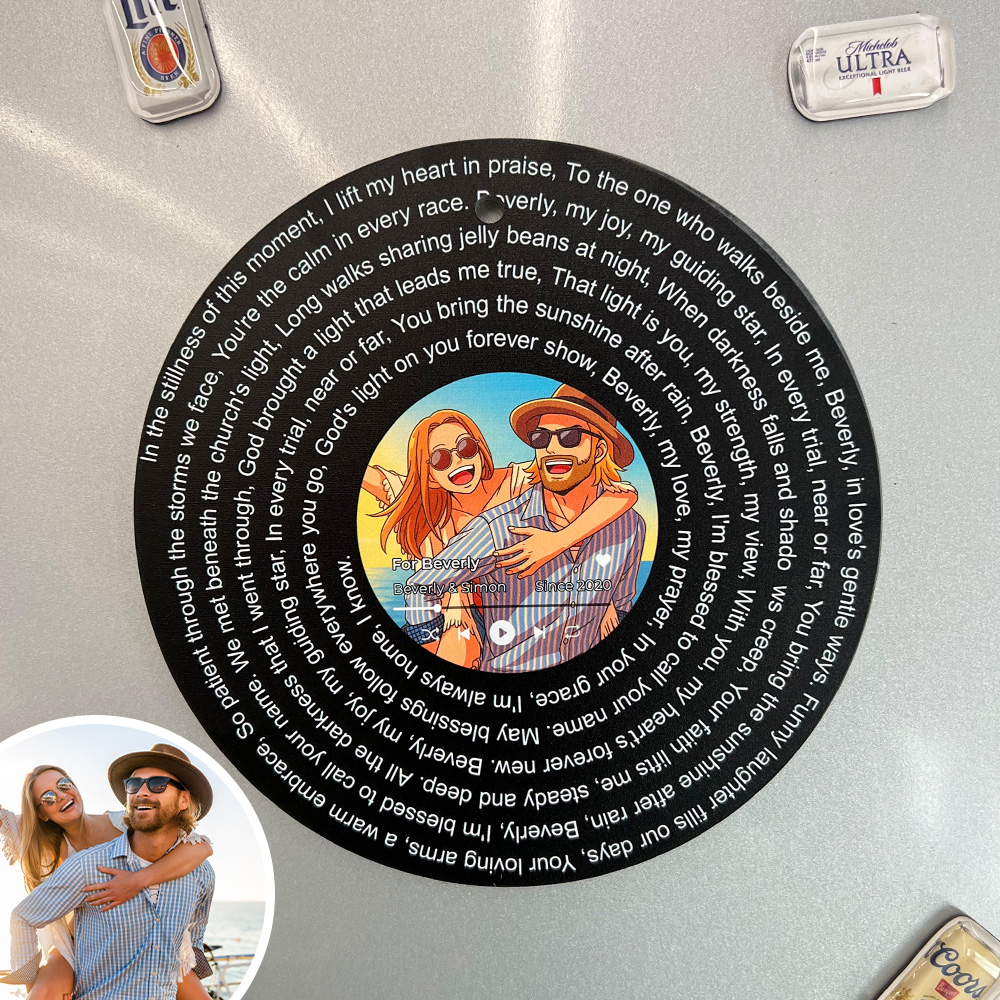 Custom Photo Music Fridge Magnet🎵