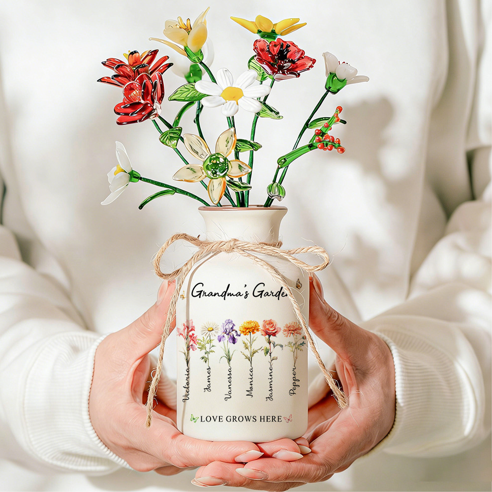 50%OFF⭐️Personalized Vase With Glass Birth Month Flowers