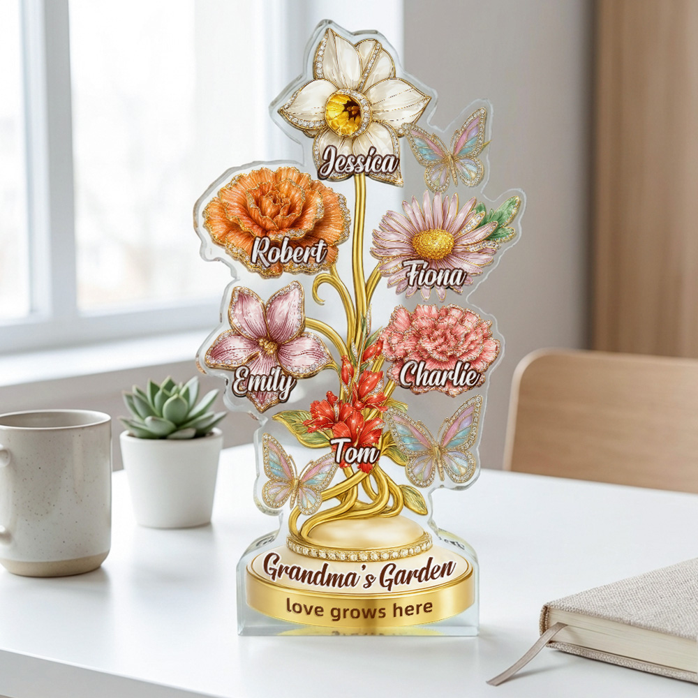 50%OFF⭐️Personalized Mom's Garden Birth Month Flower Acrylic Block Plaque