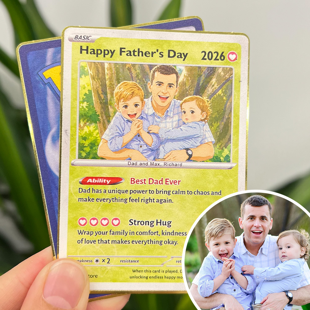 Custom Photo Anime "Best Dad Ever" Trading Card Pokecard