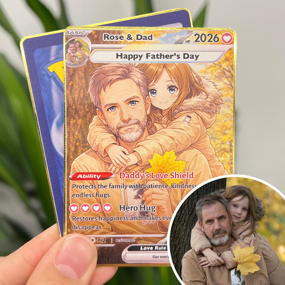 Custom Father's Day Dad Anime Limited Edition Poke Cards