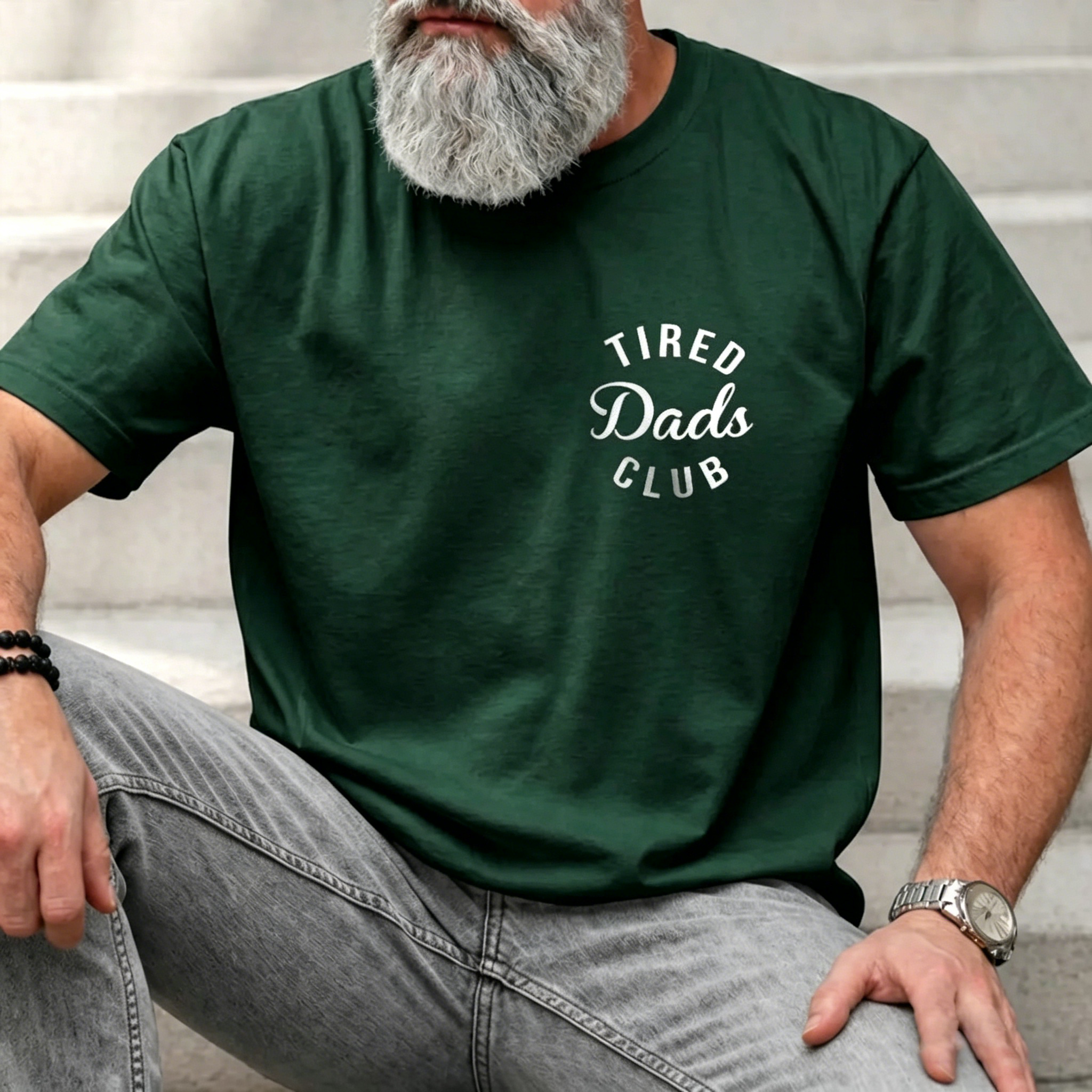 Custom Face Tired Dads Club Back Massage Car Track Shirt Father's Day Gift