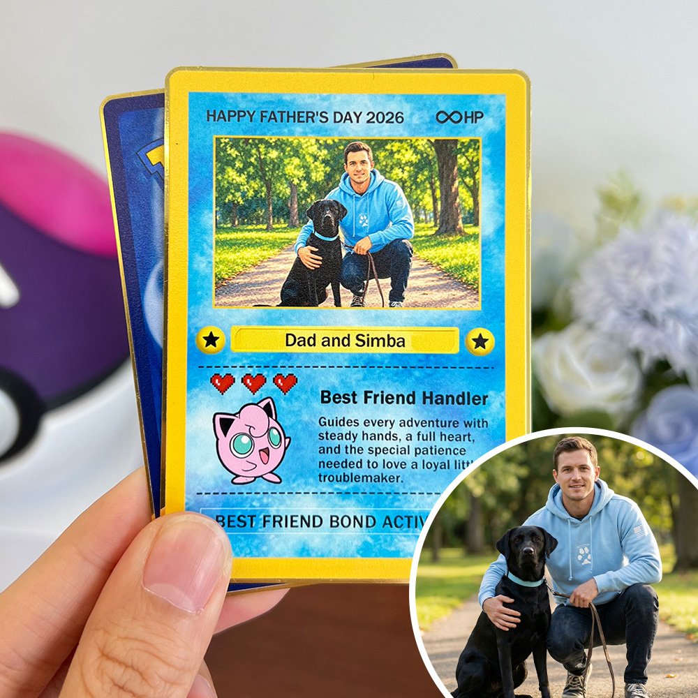 50%OFF 🐶 Custom Anime Photo Dad & Pet Base Set Card Pokecard