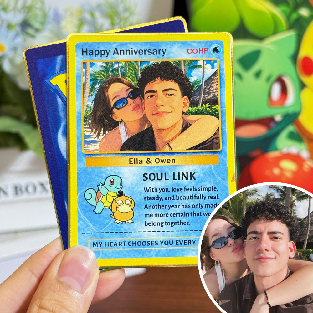 Custom Anime Couple Photo & Sprite Base Set Card Pokecard