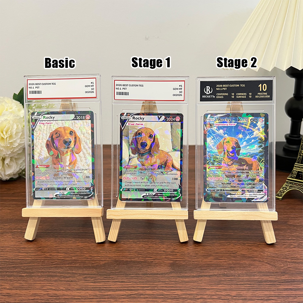 50%OFF🐶Custom Pet Photo Evolution Cards Basic Stage 1 Stage 2 Pokecard