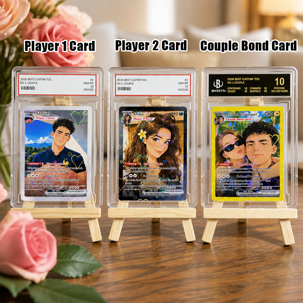 50%OFF💝Custom Couple Photo 3 Cards Set Player 1 Player 2 Couple Bond Pokecard