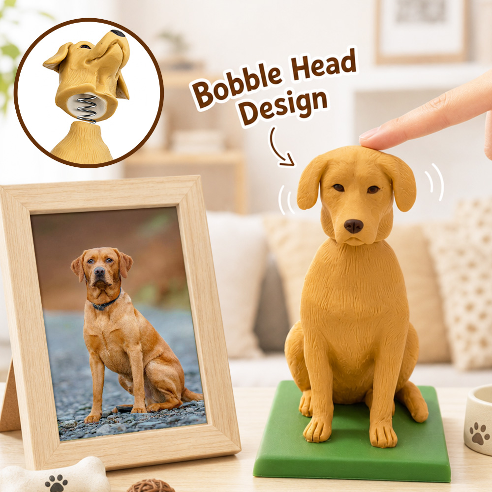 Custom 3D Mini Bobble Head Pet Figurine, Personalized Pet Minifigure from Photo