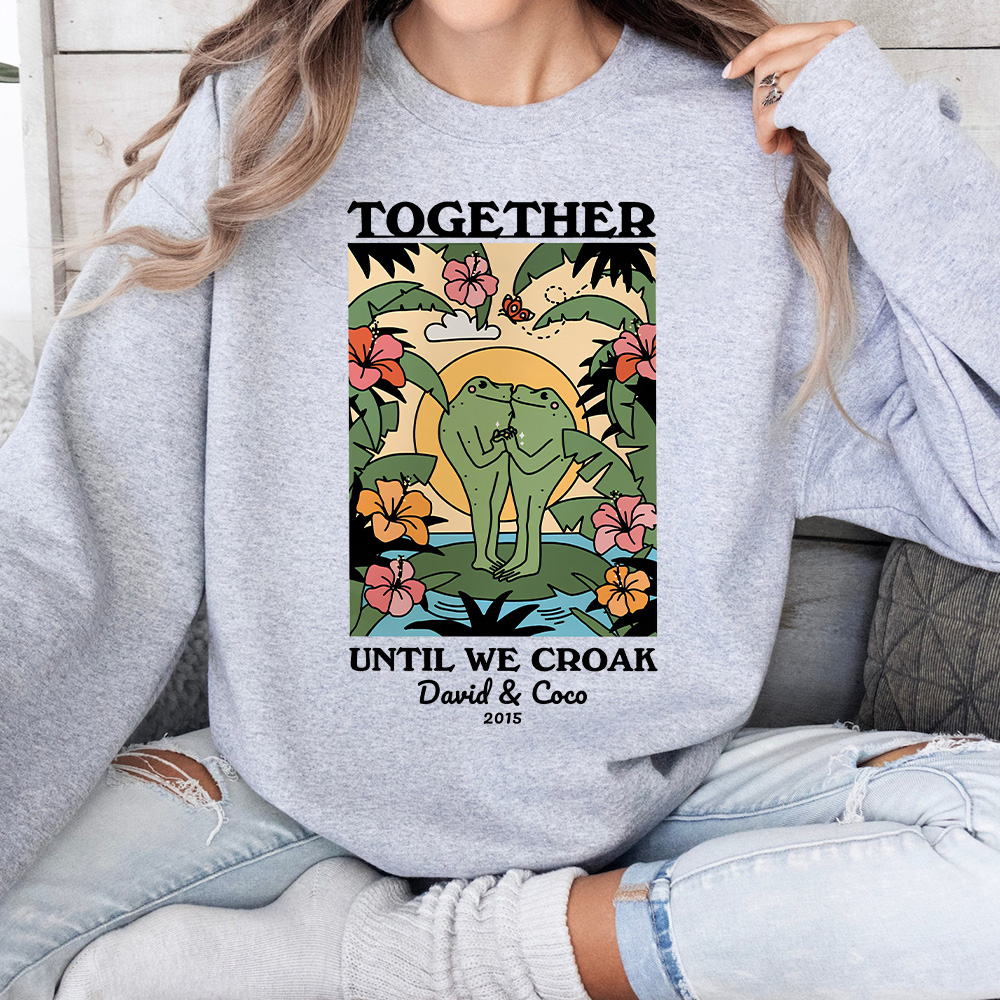 50%OFF⭐️Personalized Frog Illustration  T-Shirt/Sweatshirt/Hoodie Together Until We Croak