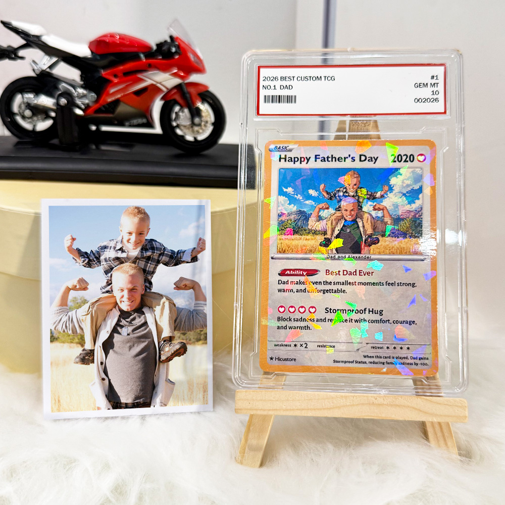 Custom Photo Anime "Best Dad Ever" Trading Card Pokecard