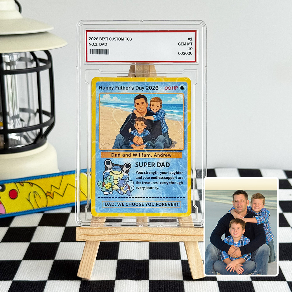 Custom Anime Photo & Sprite "Best Dad Ever" Base Set Card Pokecard