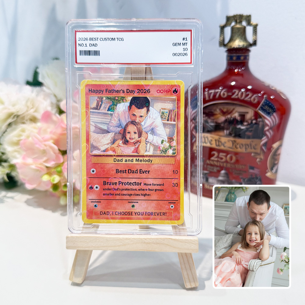 Custom Anime Photo "Best Dad Ever" Trading Card Pokecard