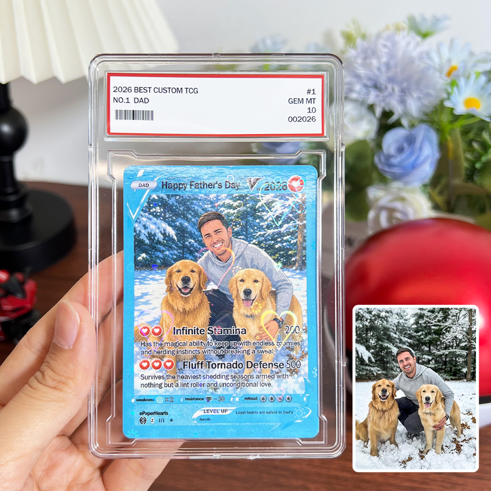 50%OFF 🐶 Custom V Pokecard Dad & Pet Photo Anime Card For Pokedad