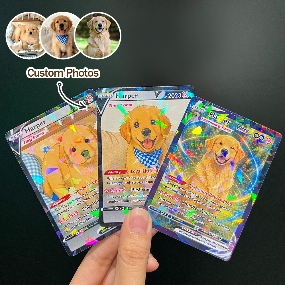50%OFF🐶Custom Pet Photo Evolution Cards Basic Stage 1 Stage 2 Pokecard