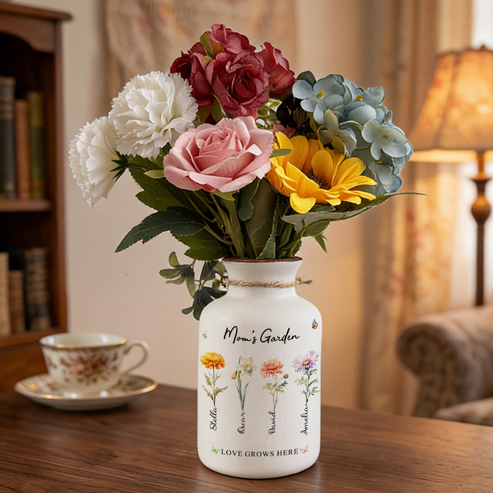 50%OFF⭐️Personalized Vase With Glass Birth Month Flowers