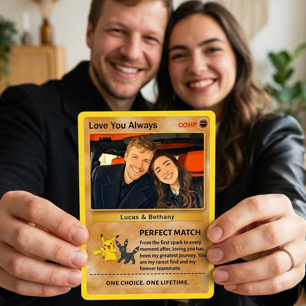 Custom Anime Couple Photo & Sprite Base Set Card Pokecard