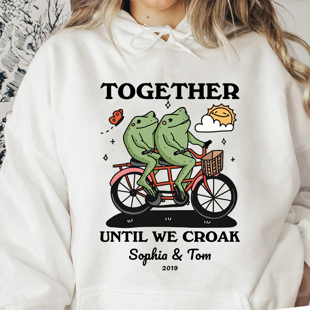 50%OFF⭐️Personalized Frog Illustration  T-Shirt/Sweatshirt/Hoodie Together Until We Croak