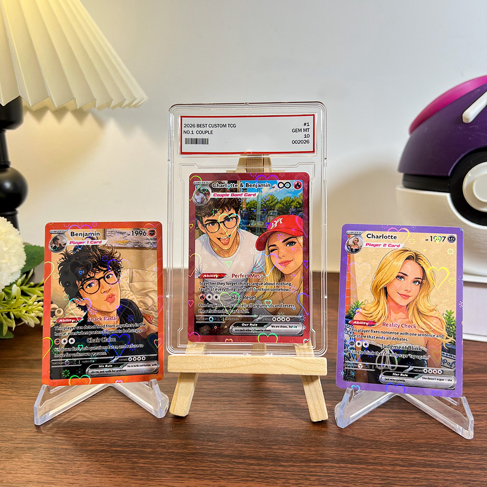 50%OFF💝Custom Couple Photo 3 Cards Set Player 1 Player 2 Couple Bond Pokecard