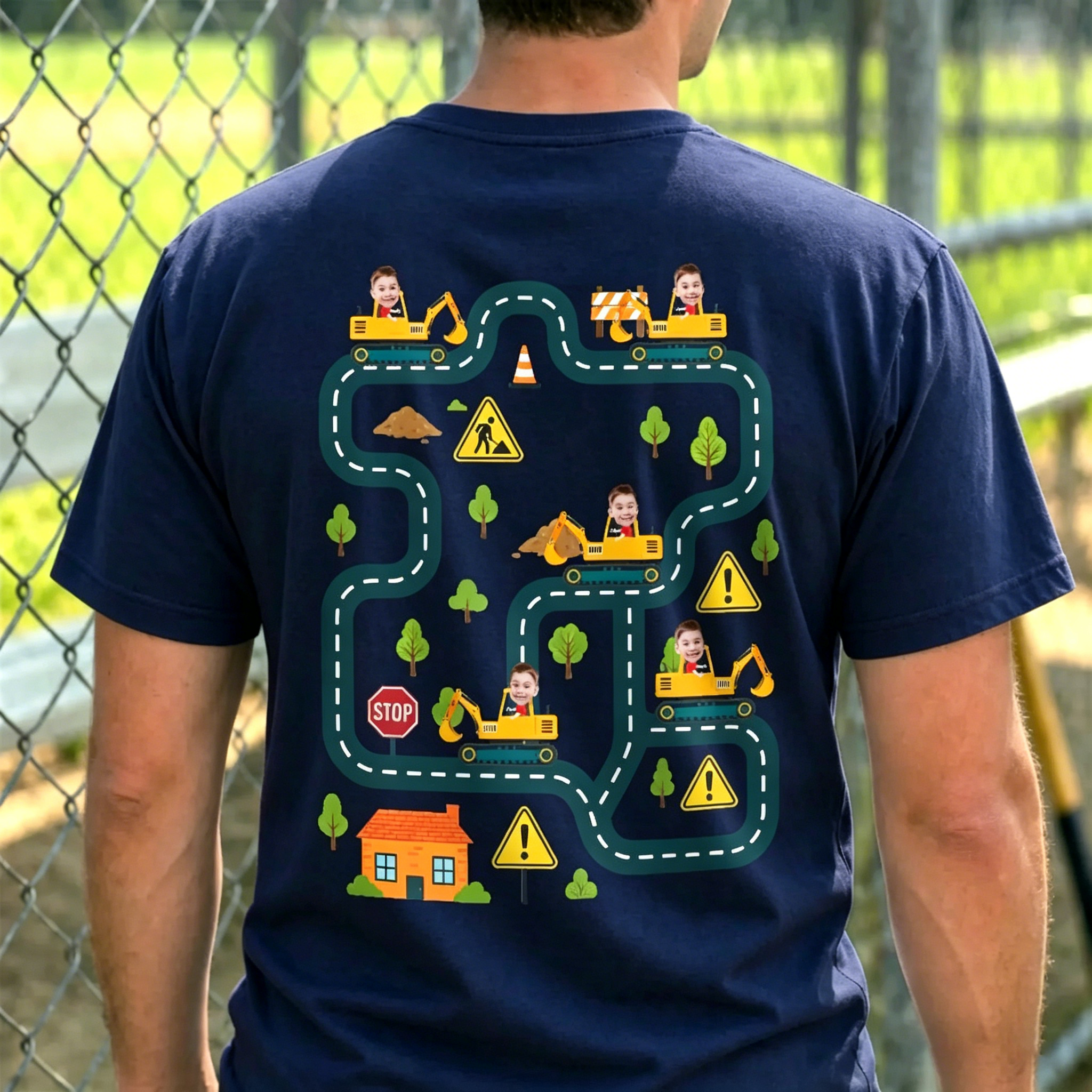Custom Face Tired Dads Club Back Massage Car Track Shirt Father's Day Gift