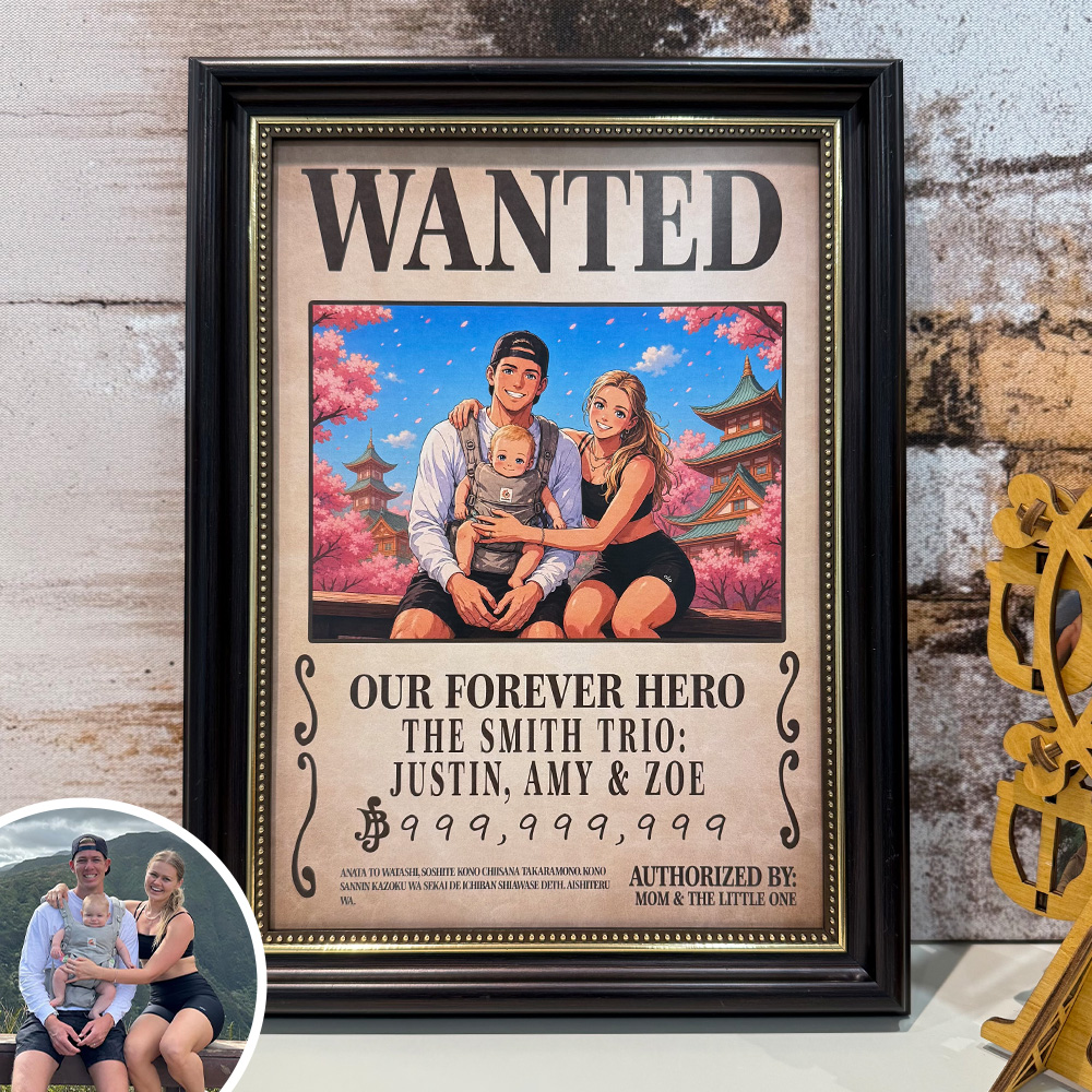 Custom Dad Anime Wanted Portrait, Pirate Theme Frame Gift⚓