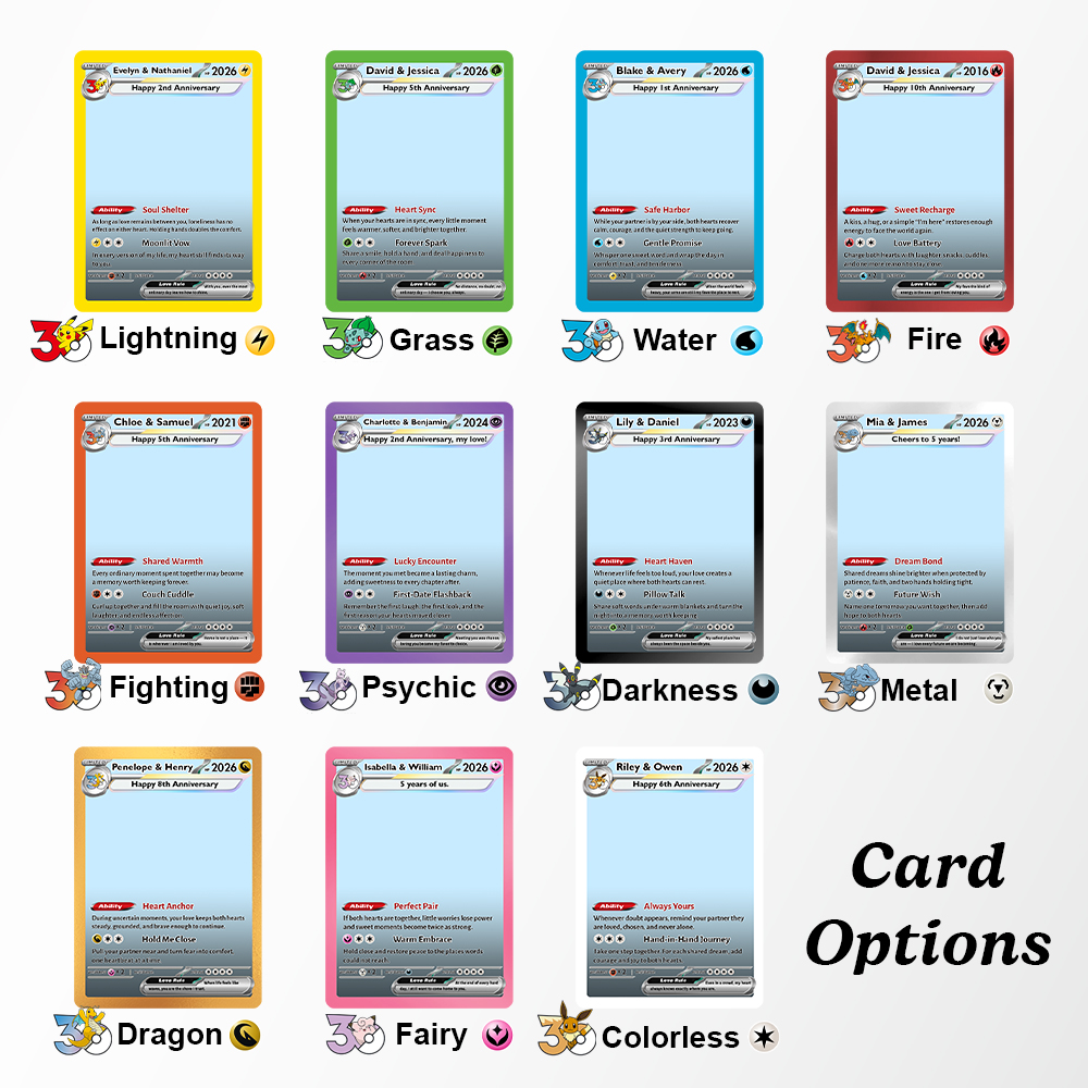 Custom 30 Years Anime Couple Photo Limited Edition Basic Card Pokecard