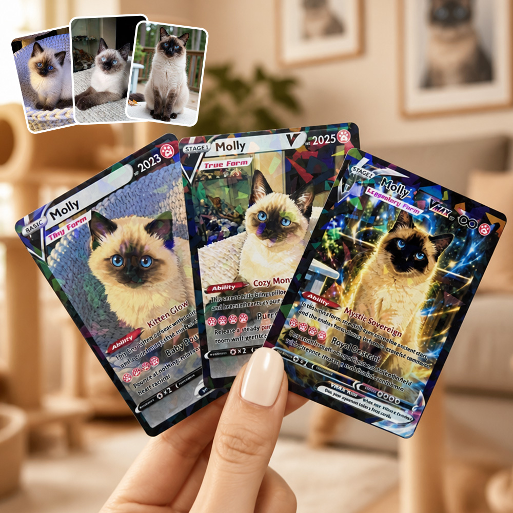 50%OFF🐶Custom Pet Photo Evolution Cards Basic Stage 1 Stage 2 Pokecard