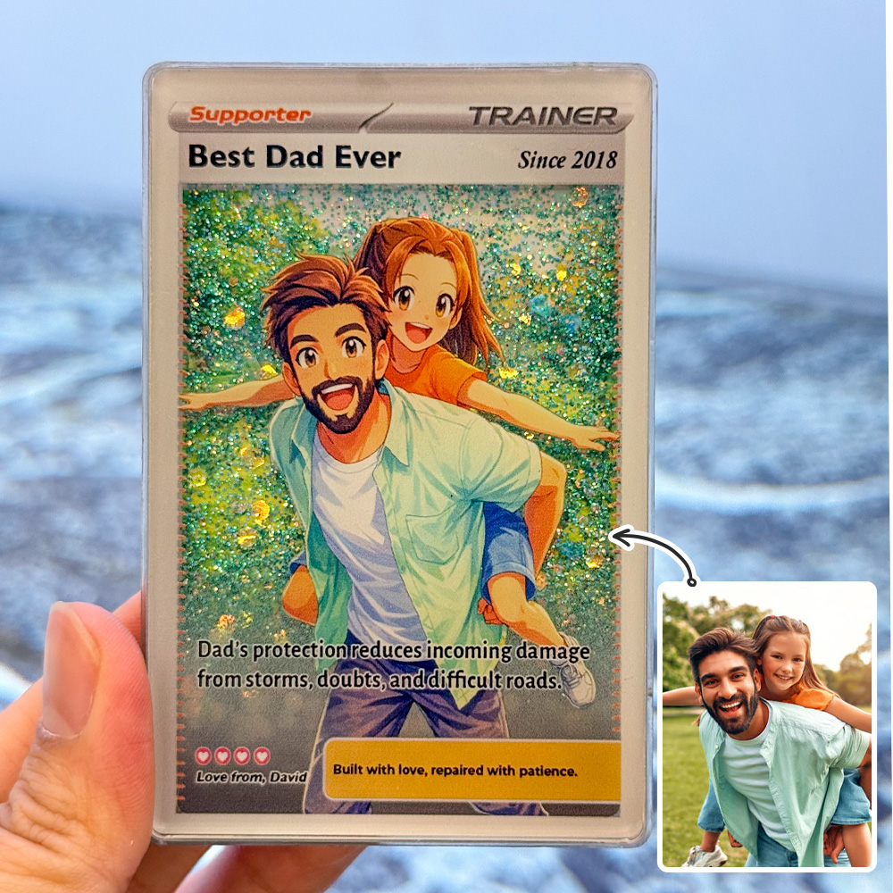 50%OFF🔥Best Dad Ever Flowing Glitter Trainer Card, Father's Day Gift 