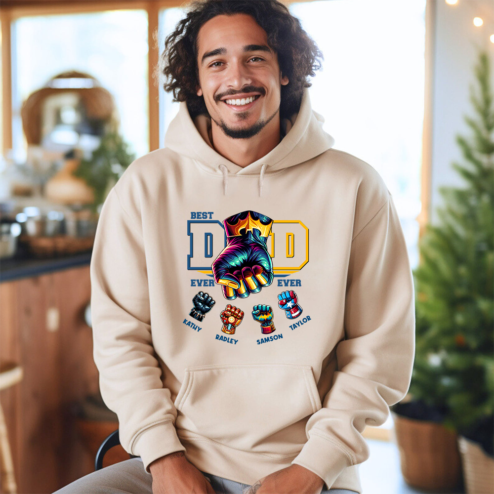 50% OFF😎Custom Superhero Fist Bump Best Dad Ever T-shirt/Crewneck/Hoodie