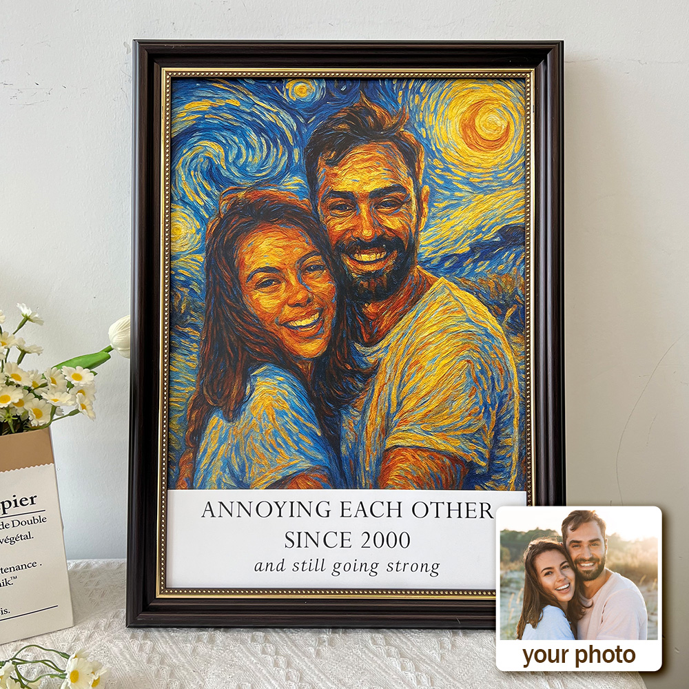 Custom Couple Van Gogh Style Portrait Wall Art
