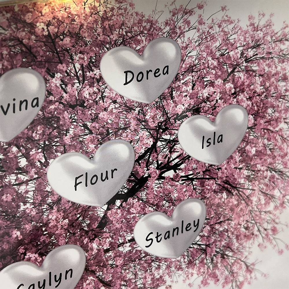 50% OFF✨Custom Mom/Grandma Family Tree Heart Light Frame Gift