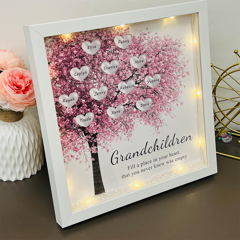 50% OFF✨Custom Mom/Grandma Family Tree Heart Light Frame Gift