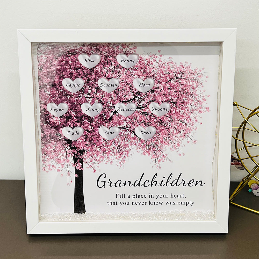 50% OFF✨Custom Mom/Grandma Family Tree Heart Light Frame Gift