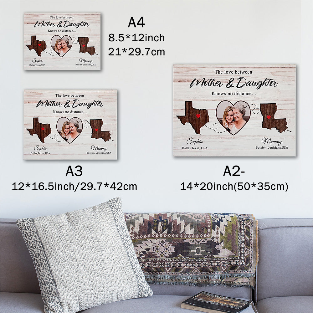 Love Between Mother Daughter Meaningful Personalized Canvas Gift