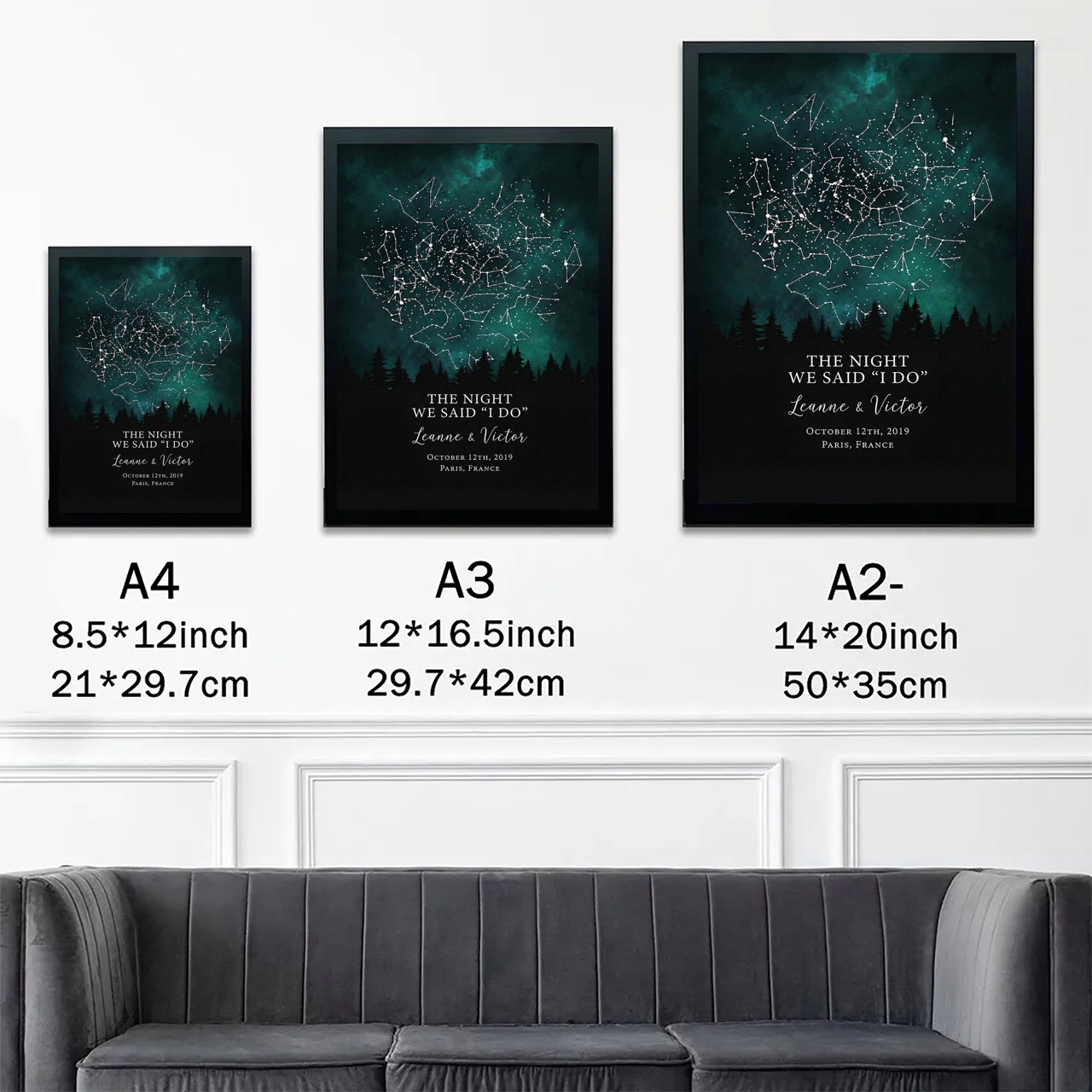 Custom The Sky on Our Wedding Night Print Frame Gift ✨